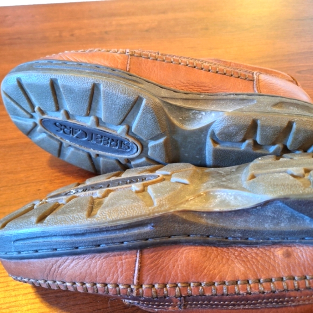 Street Cars Brown Leather Oxfords with Moccasin Toe and Chunky Sole Size 8m - Picture 8 of 9